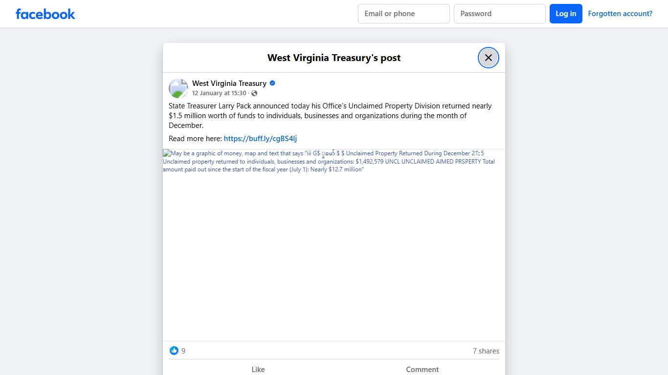 State Treasurer Larry Pack... - West Virginia Treasury Facebook